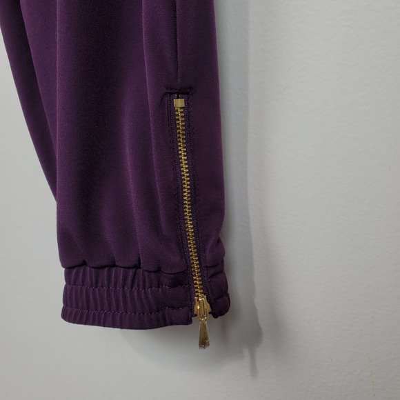 Susan Graver Eggplant Purple Liquid Knit Pull-On Zip Ankle Jogger Pants Size XS - Picture 5 of 14